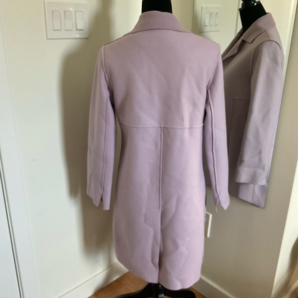 Halogen Purple Raw Edge Wool Blend Clutch Notched Lapel Coat 5593789 EUC Size S - Picture 4 of 8